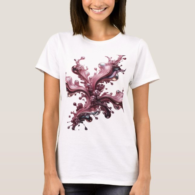 Camiseta Impresión de moda de arte abstracto de plata elega (Anverso)