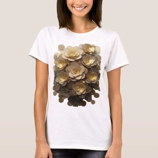 Camiseta Impresión de moda de arte abstracto gris Statement (Anverso)