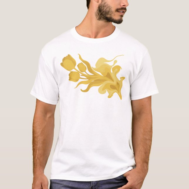 Camiseta Impresión de moda de FLOR ABSTRACTA dinámica (Anverso)