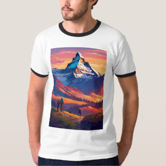 Camiseta Impresión de montaña asombrosa