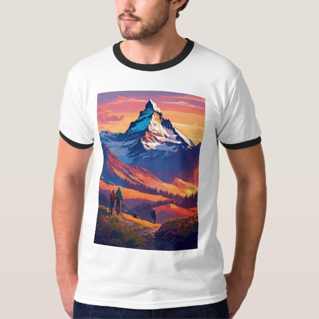 Camiseta Impresión de montaña asombrosa (Anverso)