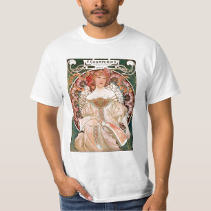 Camiseta Impresión de Nouveau Mucha del arte del vintage