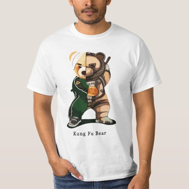 Camiseta Impresión de oso Kung Fu (Anverso)