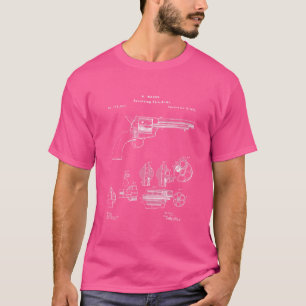 Camiseta Impresión de patente de pistola Revolver de seis t
