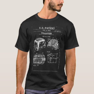 Camiseta Impresión de patente de tostadora vintage