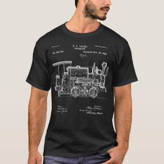 Camiseta Impresión de patente de vintage 1886 Tren de vapor