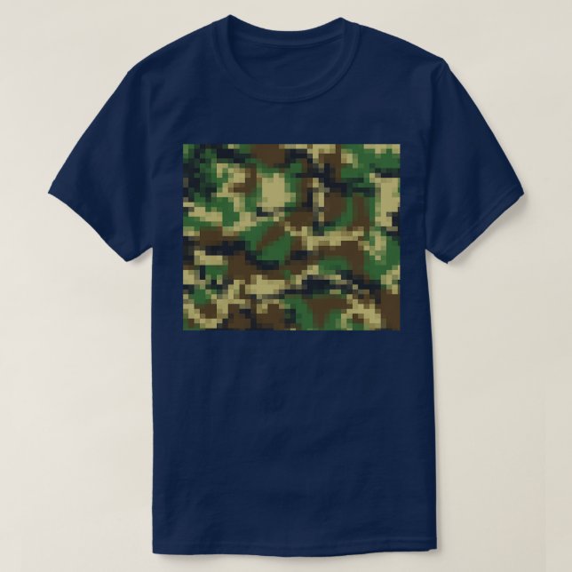Camiseta Impresión de patrón de camo digital de píxeles (Diseño del anverso)