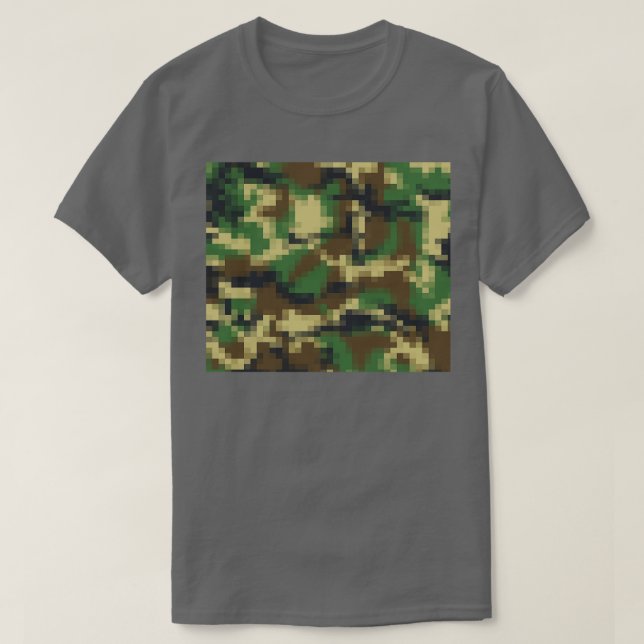 Camiseta Impresión de patrón de camo digital de píxeles (Diseño del anverso)