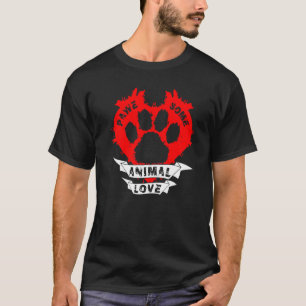 Camiseta Impresión de Paw de Corazón de Amor Animal impresi