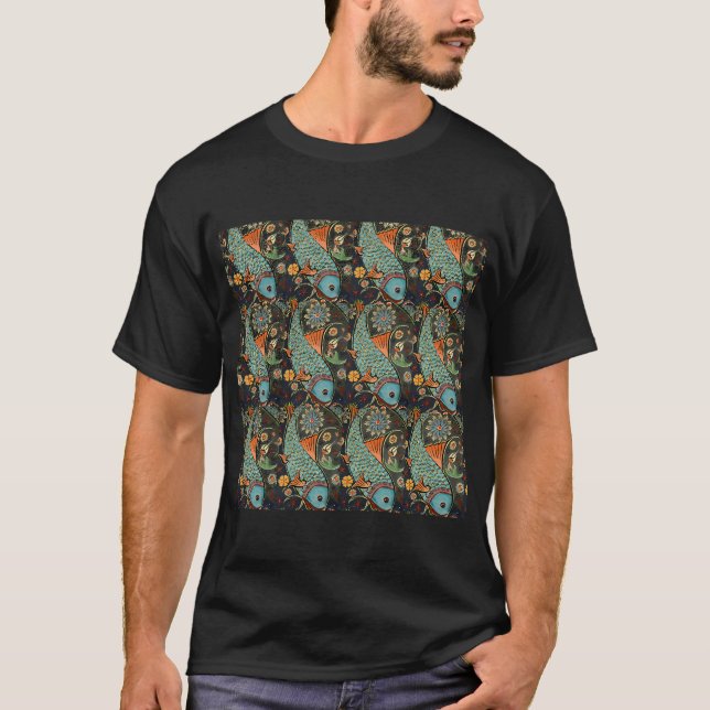 Camiseta Impresión de peces japoneses (Anverso)