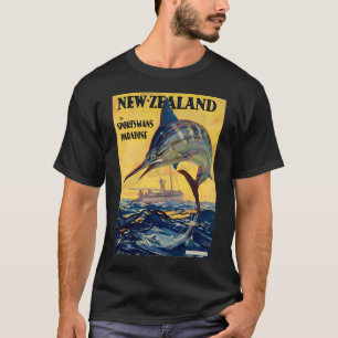 Camiseta Impresión de pesca de Nueva Zelanda