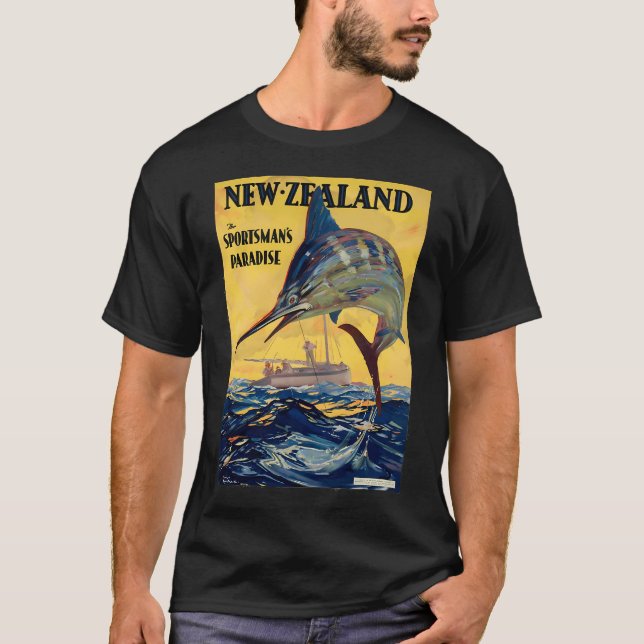 Camiseta Impresión de pesca de Nueva Zelanda (Anverso)