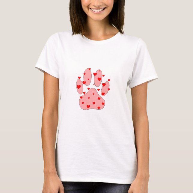 Camiseta Impresión de pintas rosadas con corazón (Anverso)
