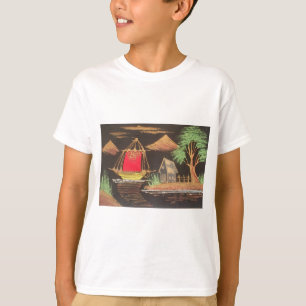 Camiseta Impresión de pintura de aceites en el paisaje del