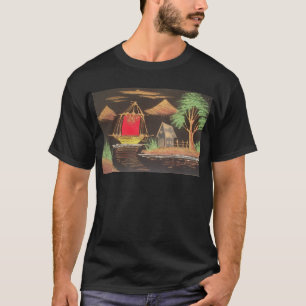 Camiseta Impresión de pintura de aceites en el paisaje del