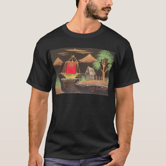 Camiseta Impresión de pintura de aceites en el paisaje del  (Anverso)