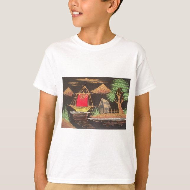 Camiseta Impresión de pintura de aceites en el paisaje del  (Anverso)
