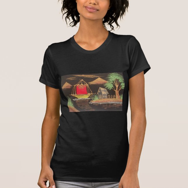 Camiseta Impresión de pintura de aceites en el paisaje del  (Anverso)