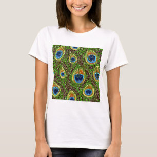 Camiseta Impresión de plumas de pavo real colorido RAB Rock