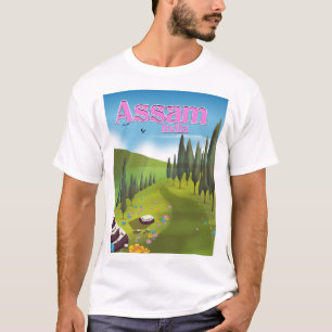 Camiseta Impresión de póster de viaje de Assam India.