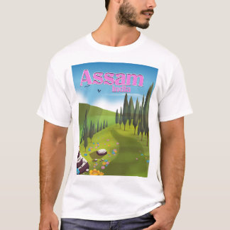 Camiseta Impresión de póster de viaje de Assam India.