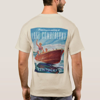 Camiseta Impresión de regreso de barco vintage del lago Cum