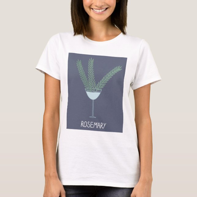 Camiseta impresión de romero de jardín (Anverso)