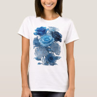 Impresión de ROSAS AZULES de Plata Snappy