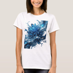 Camiseta Impresión de salpicadura de agua de CRISTAL AZUL p