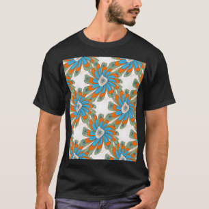 Camiseta Impresión de tela abstracta floral ráster
