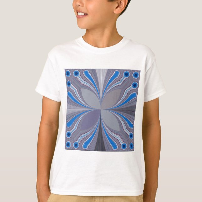 Camiseta Impresión de texturas de puntos de polka gris azul (Anverso)
