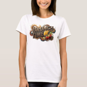 Camiseta Impresión de tiempo de BRUNCH de naranja hermosa