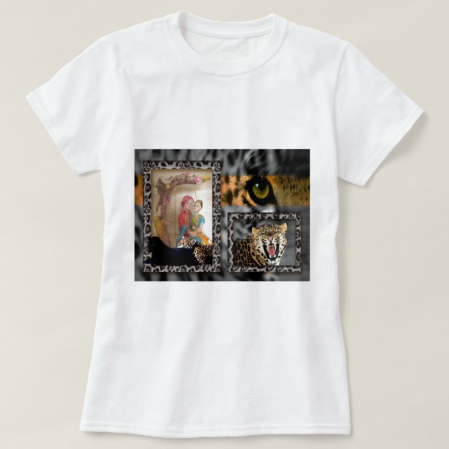 Camiseta Impresión de tigres y parejas de arte (Diseño del anverso)