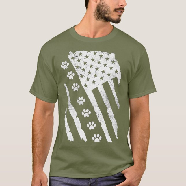 Camiseta Impresión de traza de la bandera estadounidense co (Anverso)