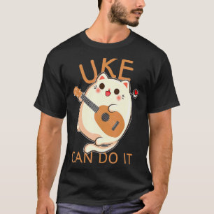 Camiseta Impresión de ukulele Uke Gato jugando puede hacerl