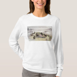 Camiseta Impresión de un campo ocupado por habilis de homo