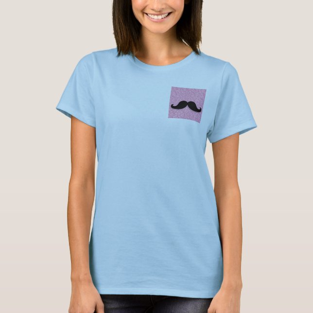 CAMISETA IMPRESIÓN DE UNA PURPURINA ROSA DE MUSTACHE DE COL (Anverso)
