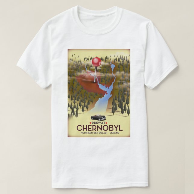 Camiseta Impresión de viaje a Chernóbil, Pripiat, Ucrania (Diseño del anverso)