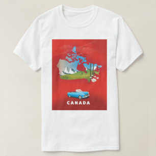 Camiseta Impresión de viaje ilustrada de Canadá.