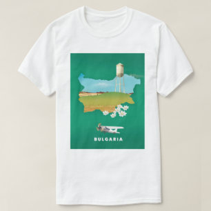 Camiseta impresión de viaje mapa de Bulgaria