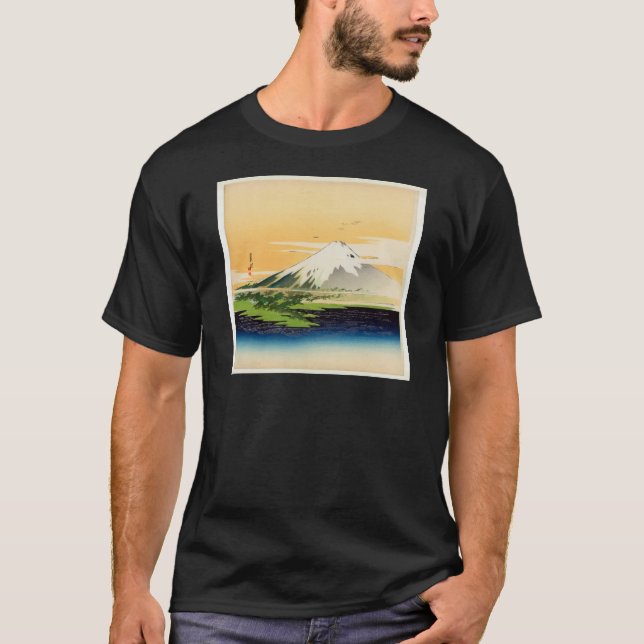 Camiseta Impresión de Woodblock del japonés del monte Fuji (Anverso)