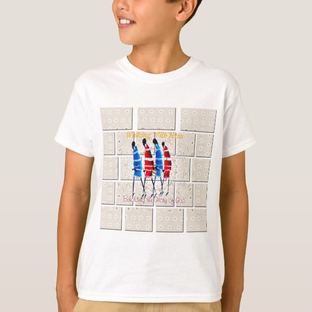 Camiseta Impresión del arte cristiano masái morans (Anverso)