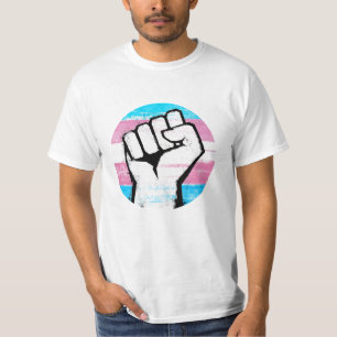 Camiseta Impresión del círculo del puño del orgullo trans