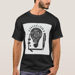 Camiseta Impresión del logotipo en blanco y negro simplista