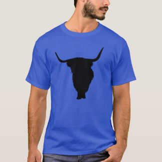 Camiseta Impresión del negro de la vaca de la montaña