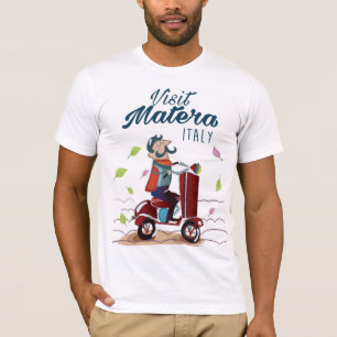 Camiseta Impresión del viaje de la vespa del dibujo animado