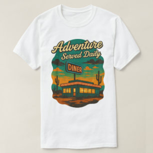 Camiseta Impresión diaria de cena retro de aventura