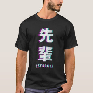Camiseta Impresión difusa de vaporwave senpai estética