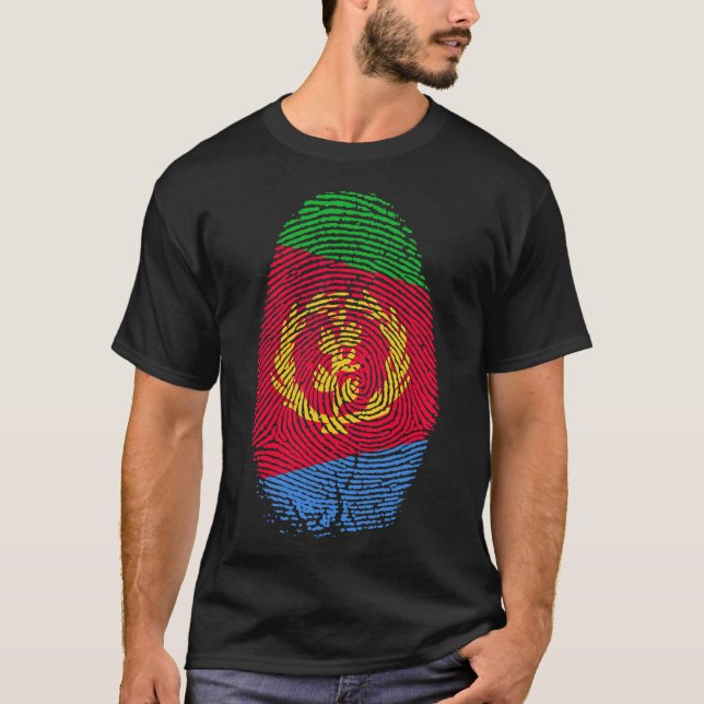 Camiseta Impresión digital de la bandera de Eritrea Está en (Anverso)