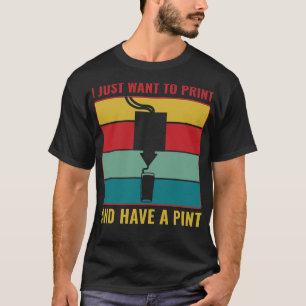 Camiseta Impresión divertida 3D Impresión en 3D y pinta